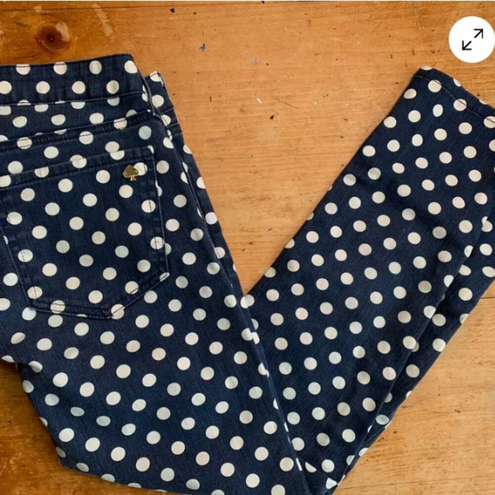 KATE SPADE Polka-Dot 'Broome Street' Jeans NWOT sz 30 - Picture 8 of 10